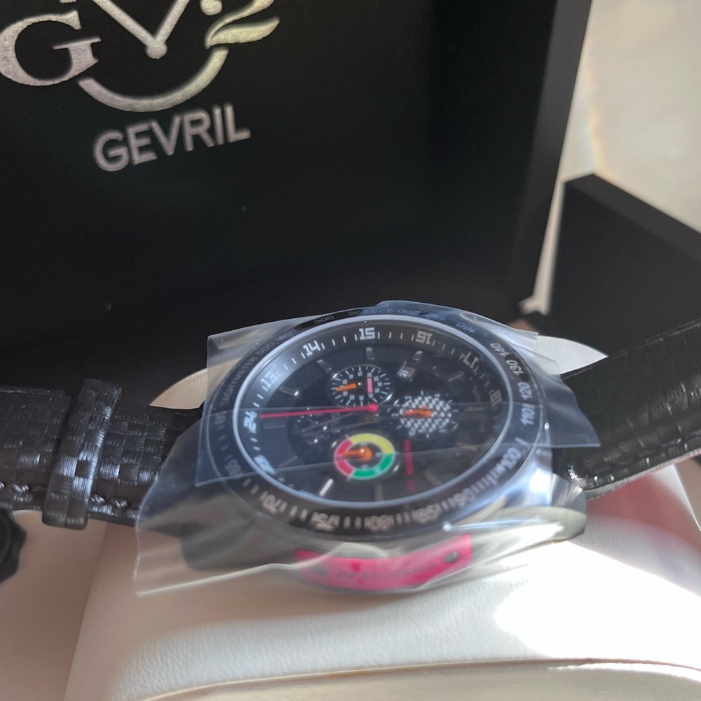 GV2 by Gevril
Men's Scuderia Black Leather Watch 45mm - Picture 9 of 14